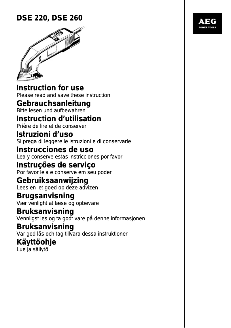 Imagen de la primera página del manual del dispositivo DSE 220