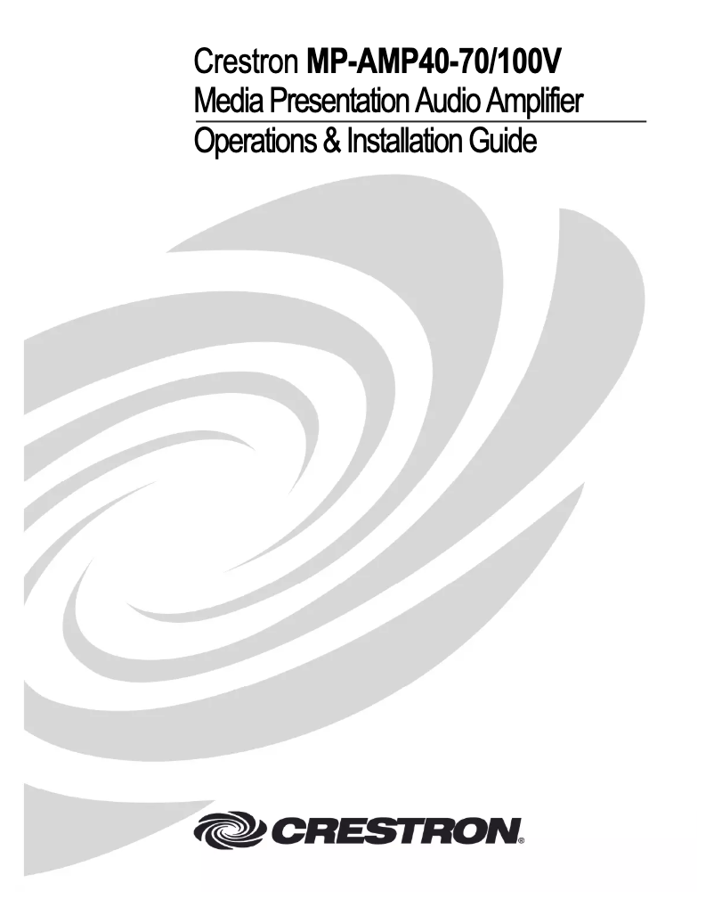 Página 1 del manual Manual de usuario Crestron MP-AMP40-70V