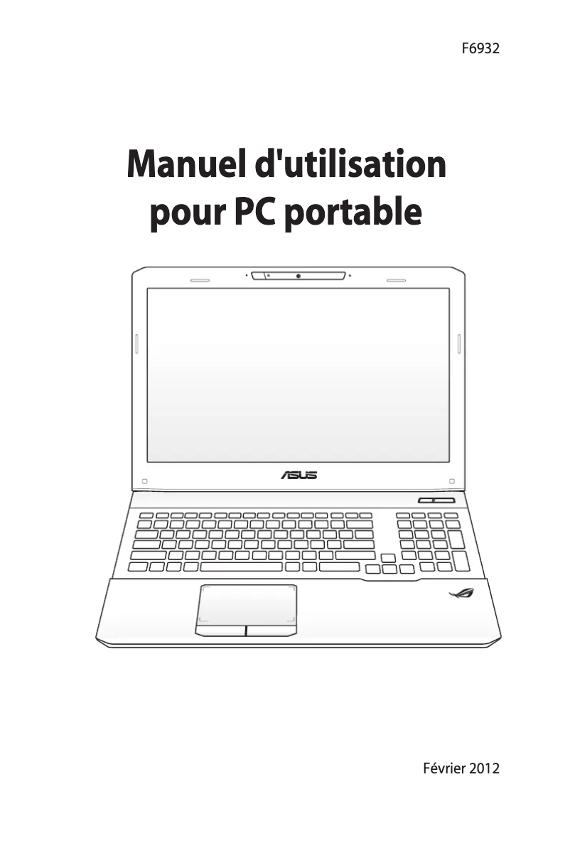 Image de la première page du manuel de l'appareil ROG G55VW