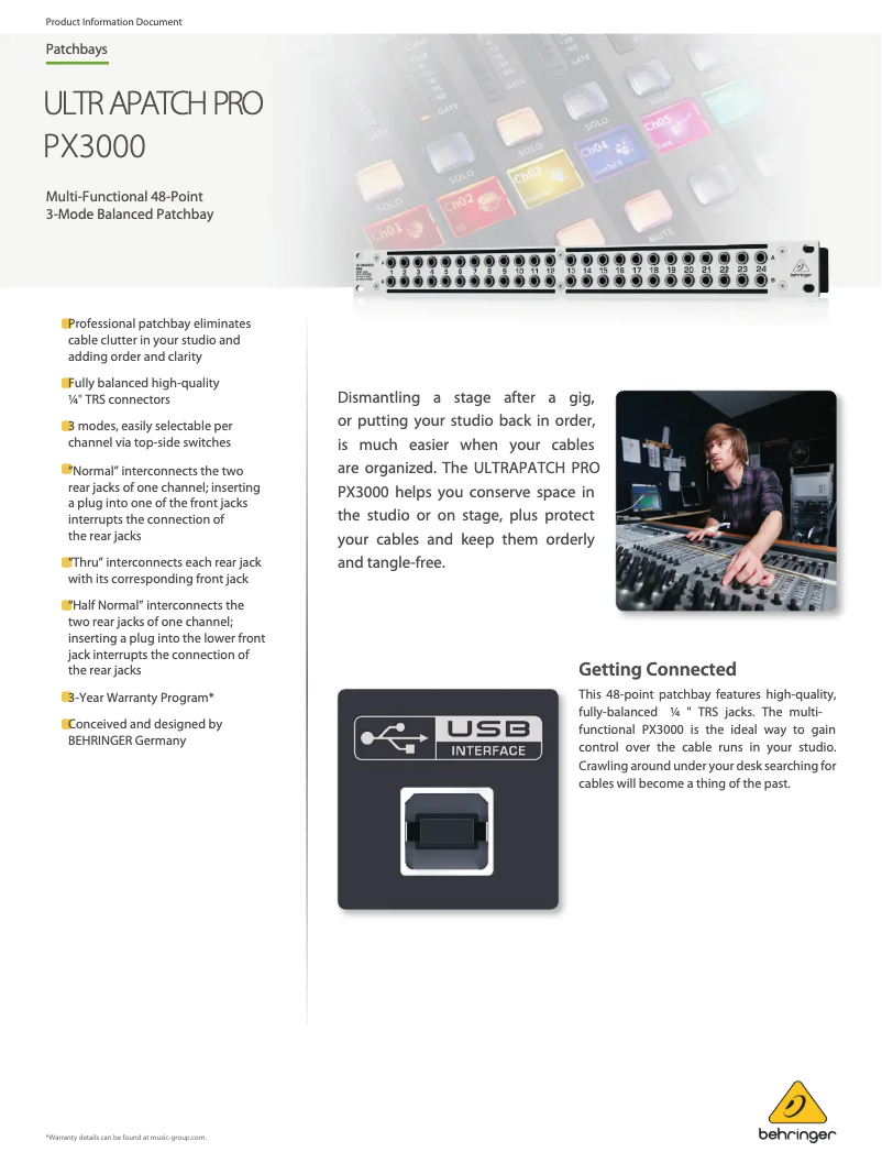 Image de la première page du manuel de l'appareil Ultrapatch Pro PX3000