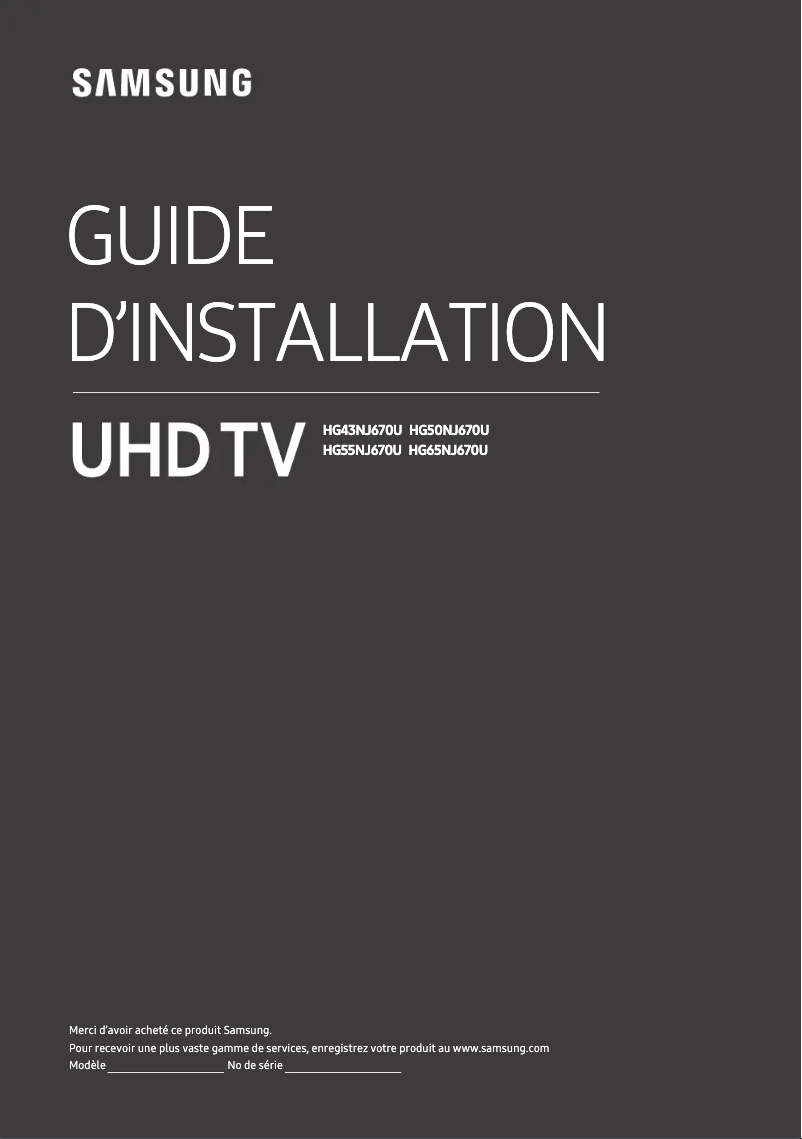 Page n°1 - Manuel utilisateur Samsung HG65NJ670UF