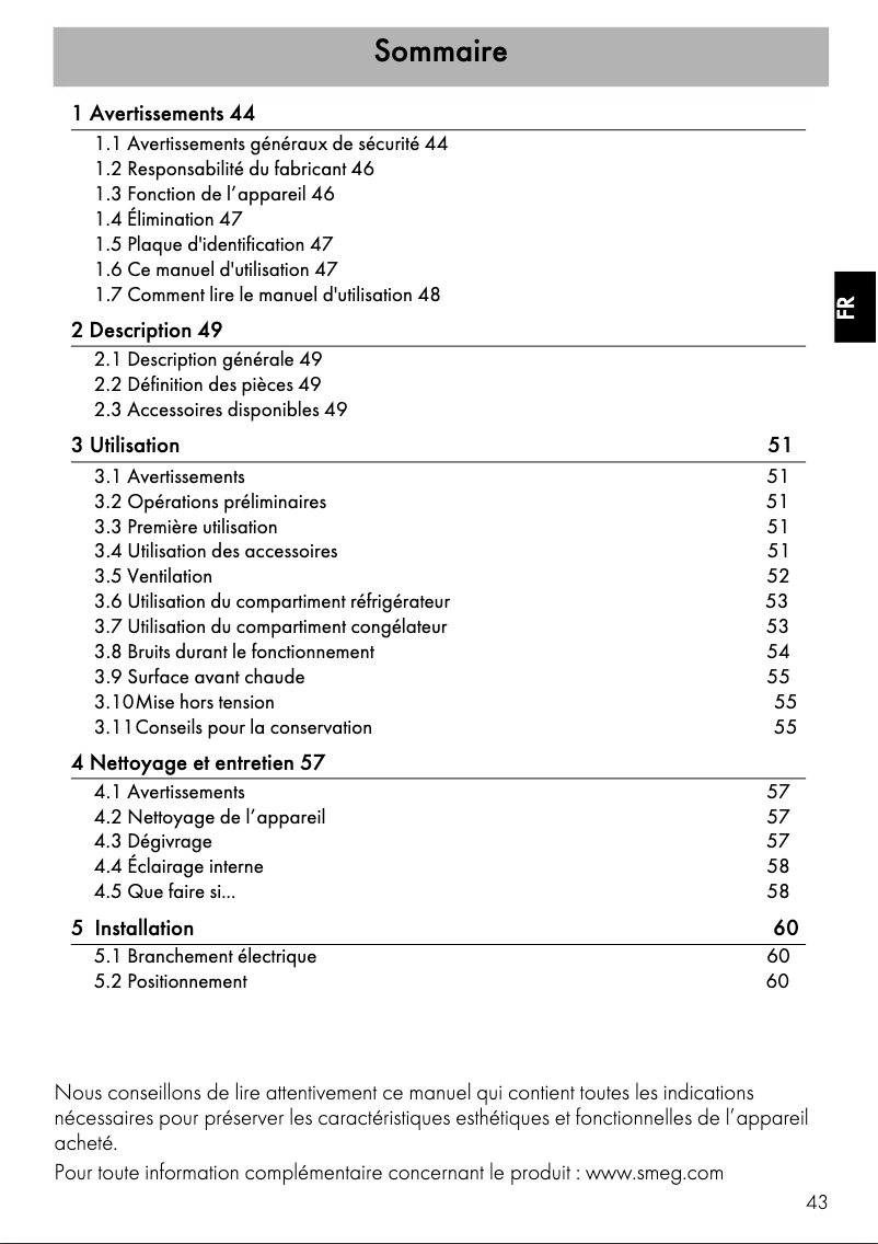 Image de la première page du manuel de l'appareil FAB30LPK3