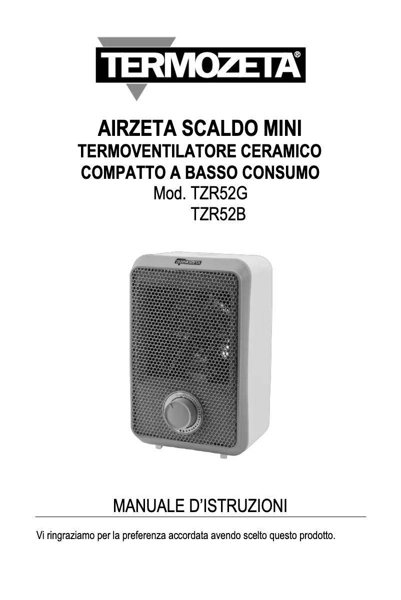 Page n°1 - Manuel utilisateur Termozeta TZR52G