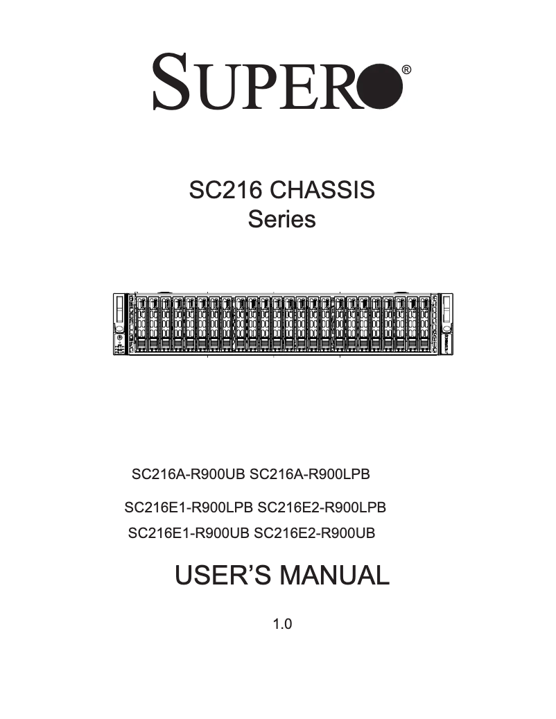 Image de la première page du manuel de l'appareil SuperChassis 216E2-R900UB