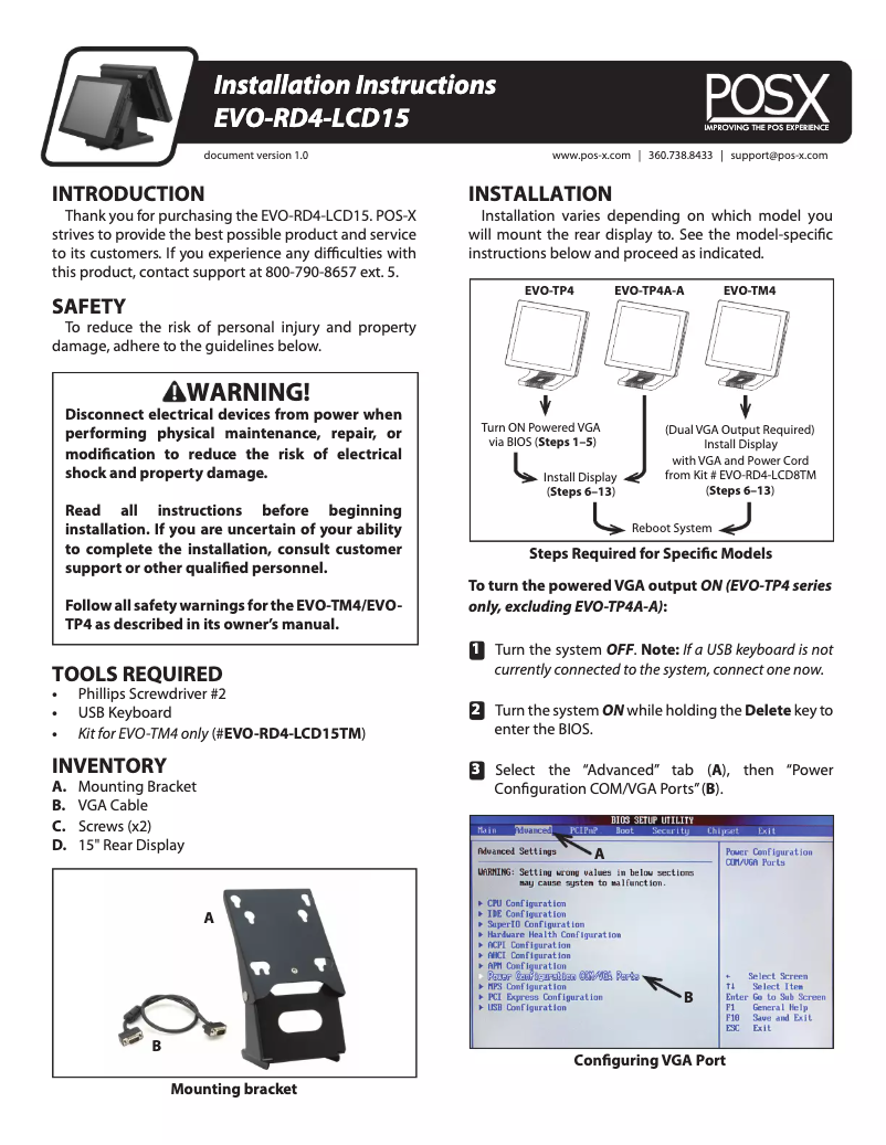 Página 1 del manual Manual de usuario POS-X EVO-RD4-LCD15