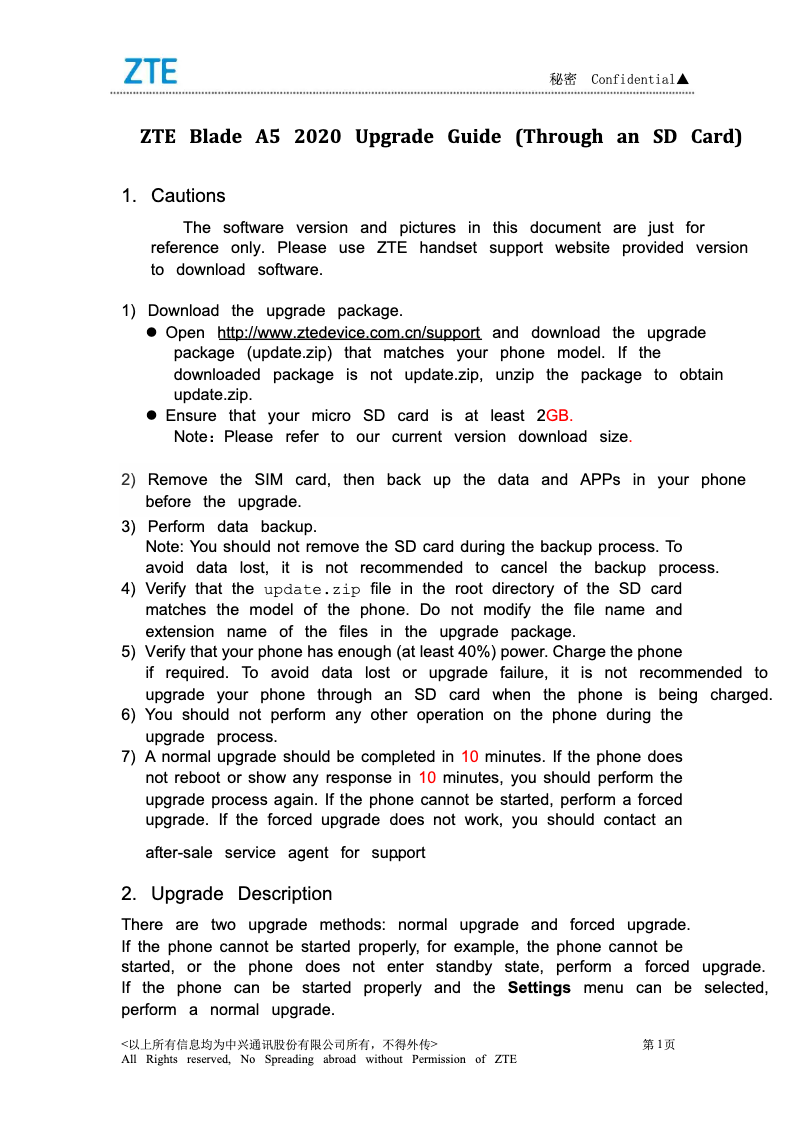 Image de la première page du manuel de l'appareil Blade A5