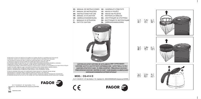 Page n°1 - Manuel utilisateur Fagor CG-414D