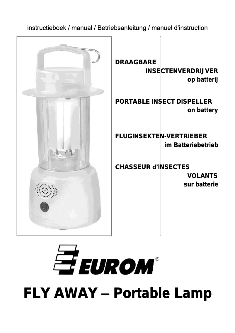 Image de la première page du manuel de l'appareil Fly Away Portable lamp