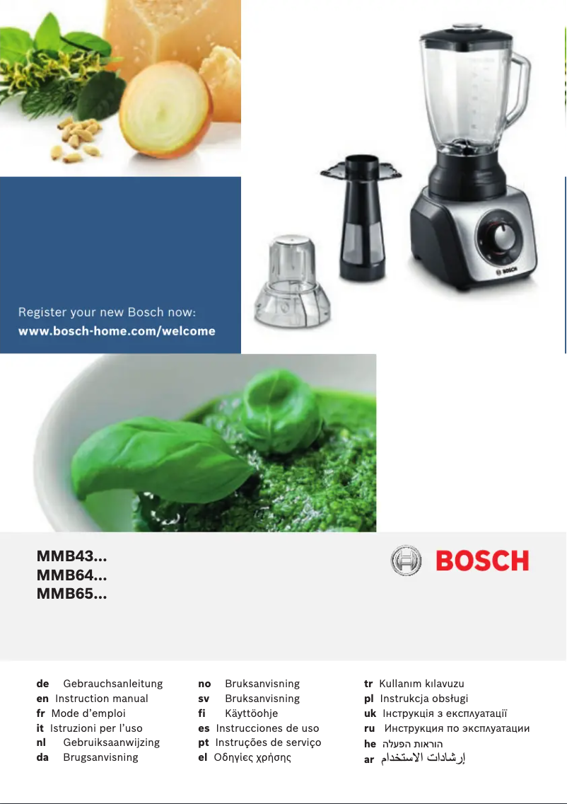 Page n°1 - Manuel utilisateur Bosch SilentMixx MMB65G5M
