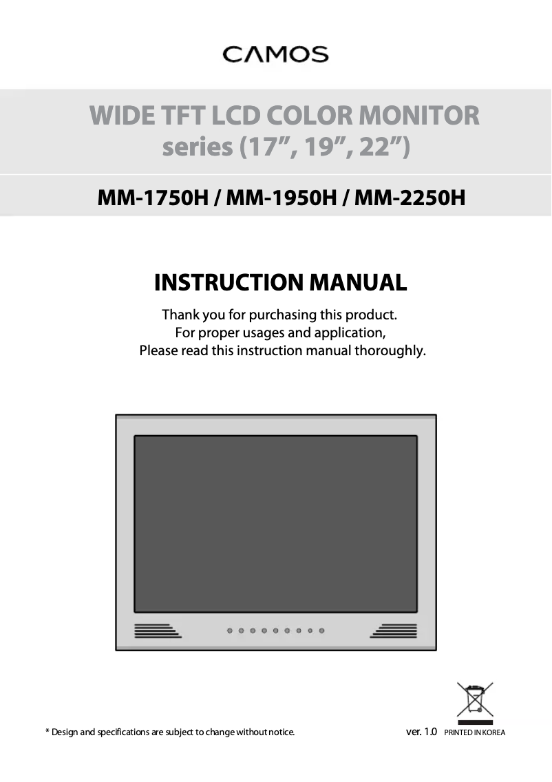Imagen de la primera página del manual del dispositivo MM-2250H