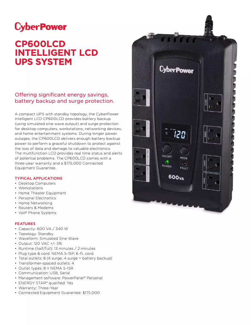 Image de la première page du manuel de l'appareil CP600LCD