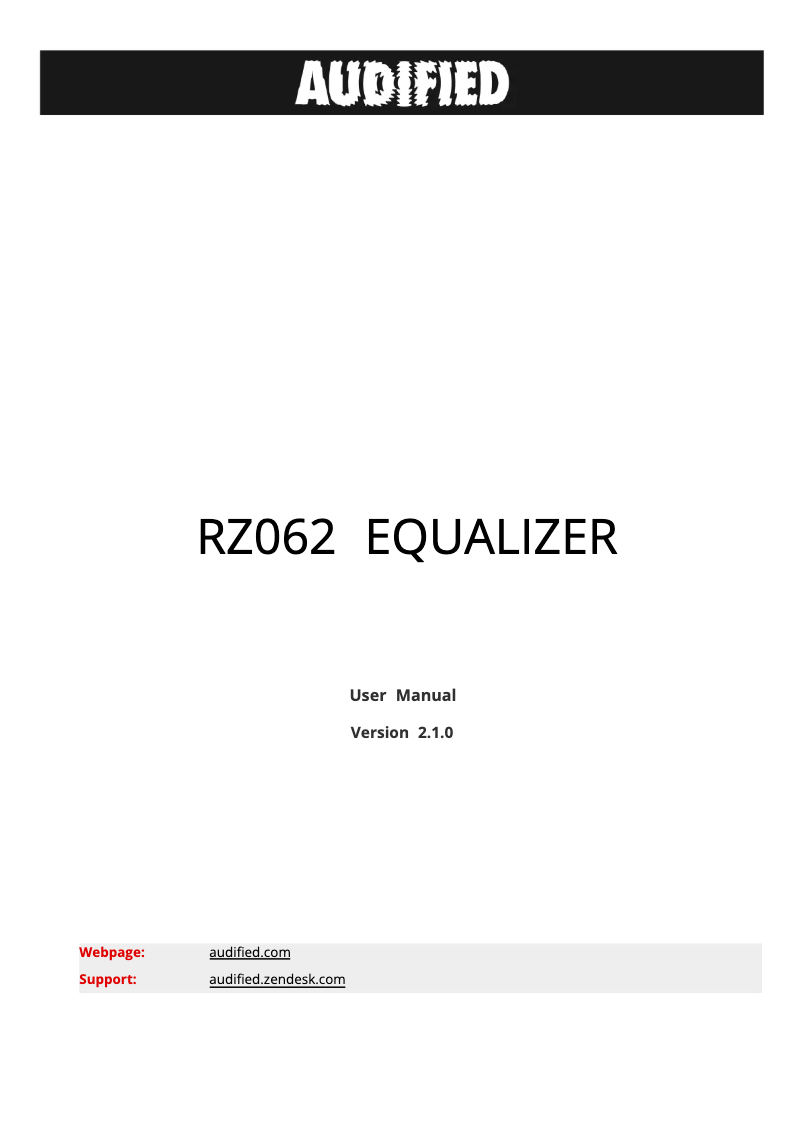 Page 1 de la notice Manuel utilisateur Audified RZ062