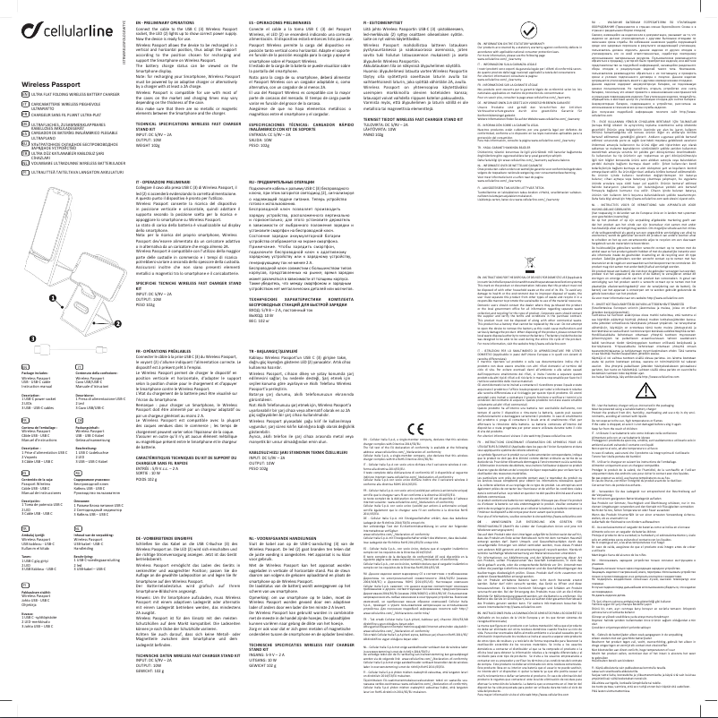 Page 1 de la notice Manuel utilisateur Cellular Line Wireless Passport