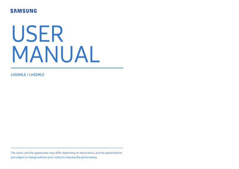 Página 1 del manual Manual de usuario Samsung LH55MLE