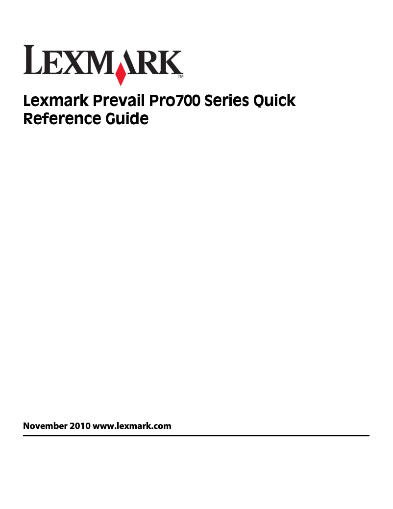 Page 1 de la notice Manuel utilisateur Lexmark Prevail Pro706