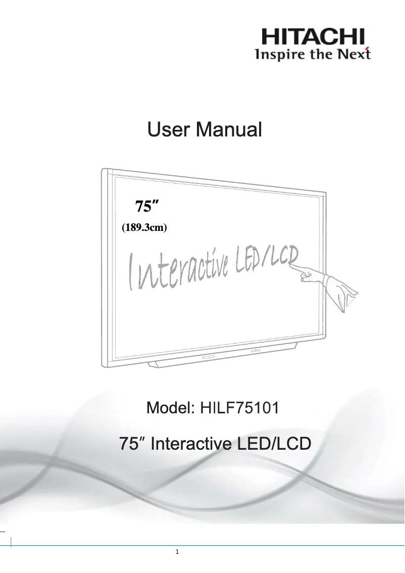 Page n°1 - Manuel utilisateur Hitachi HILF75101
