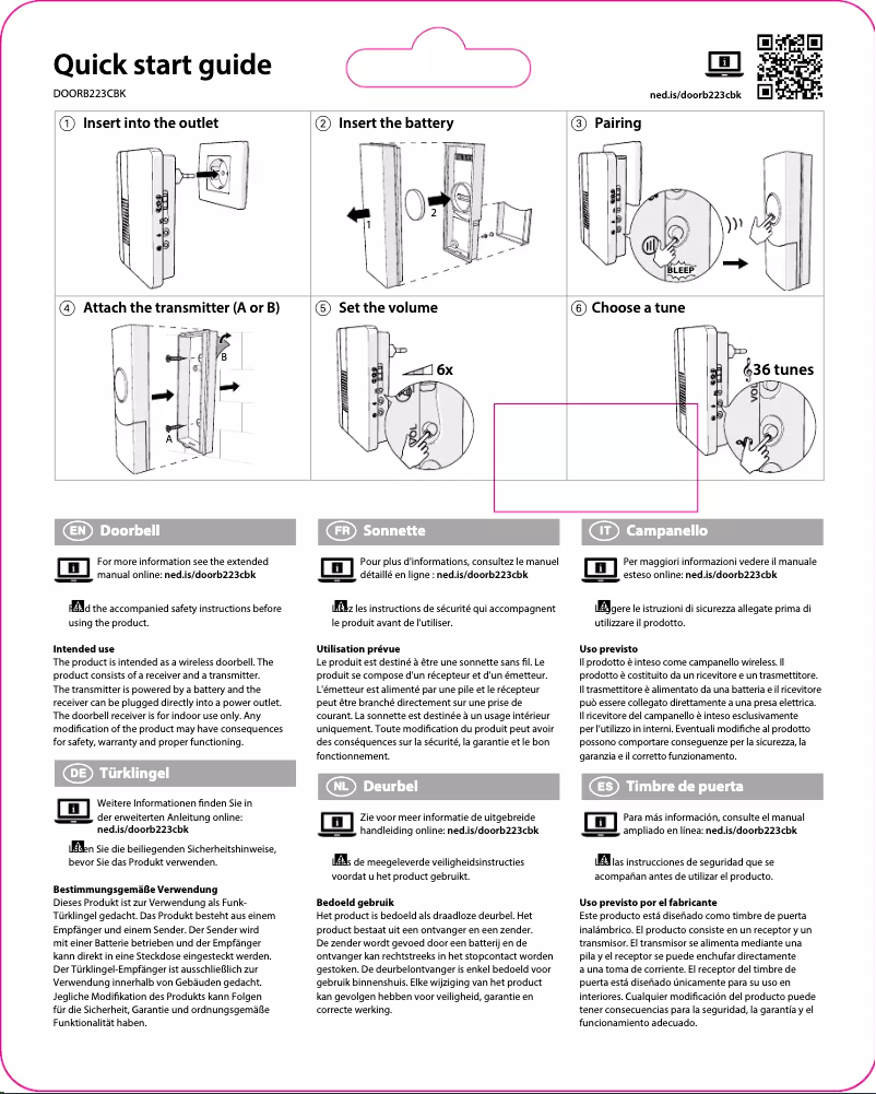 Image de la première page du manuel de l'appareil DOORB223CBK