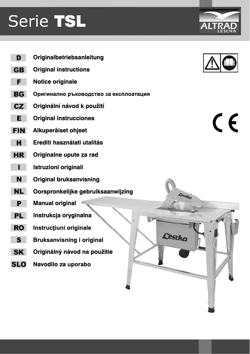 Page n°1 - Manuel utilisateur Lescha TSL 315 TP