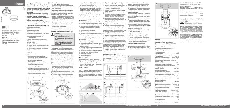 Page 1 de la notice Instructions / montage Hager EER513