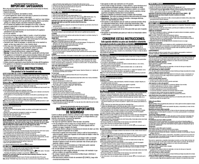 Image de la première page du manuel de l'appareil TR2200SBD