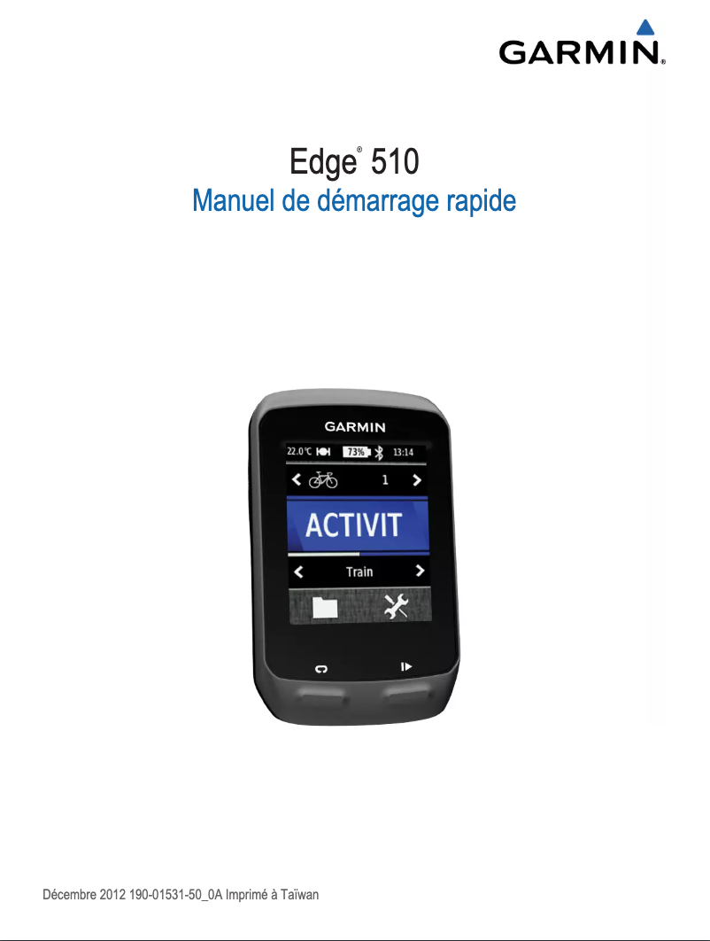 Page 1 de la notice Manuel utilisateur Garmin Edge 510