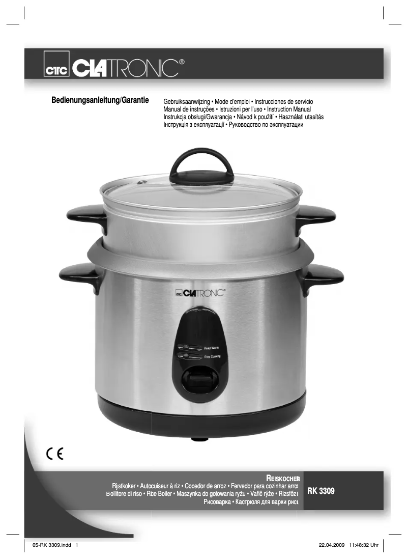 Page 1 de la notice Manuel utilisateur Clatronic RK 3309