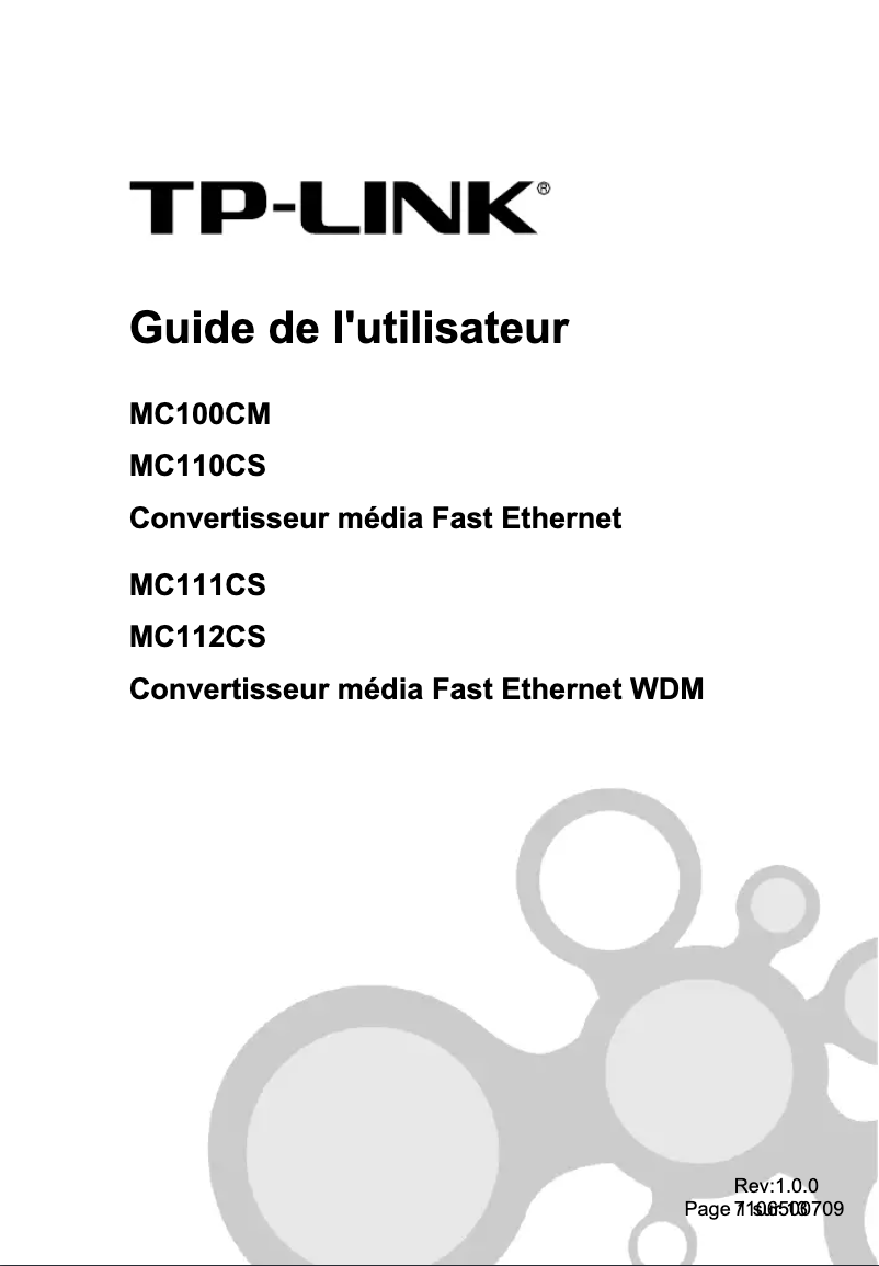 Page n°1 - Manuel utilisateur TP-Link MC112CS