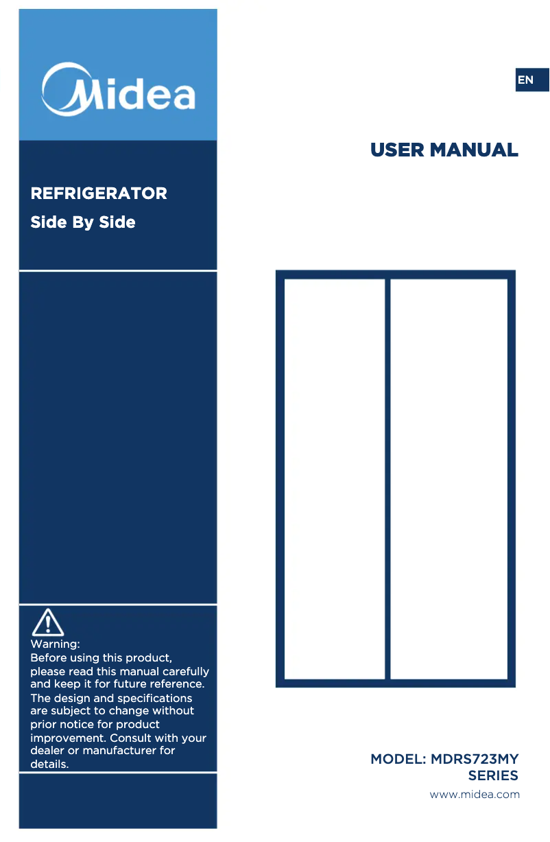 Image de la première page du manuel de l'appareil MDRS723MYF28
