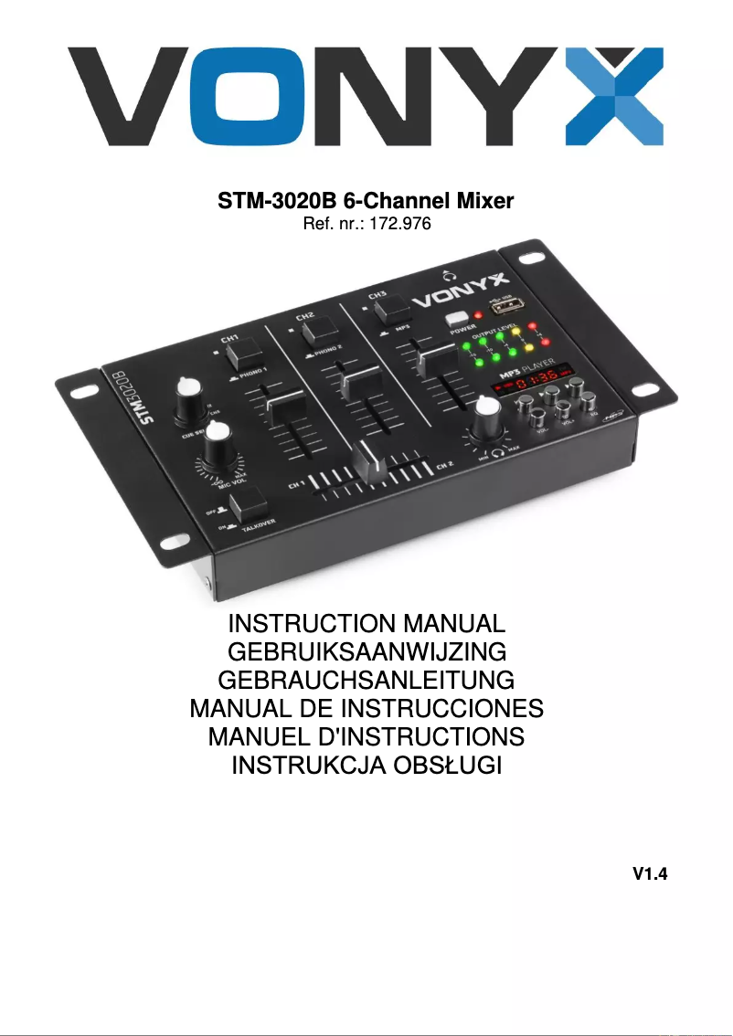 Page n°1 - Manuel utilisateur Vonyx STM-3020B
