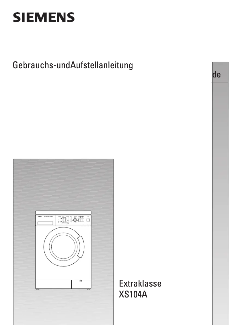 Page n°1 - Manuel utilisateur Siemens Extraklasse XS 104a