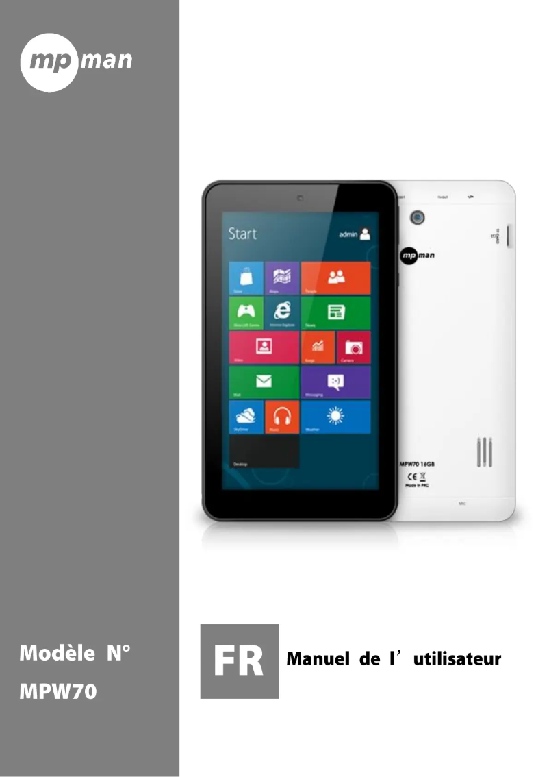 Imagen de la primera página del manual del dispositivo MPW70