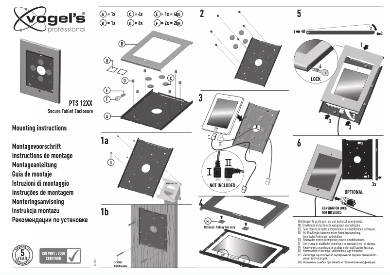 Page 1 de la notice Manuel utilisateur Vogel's PTS 1224