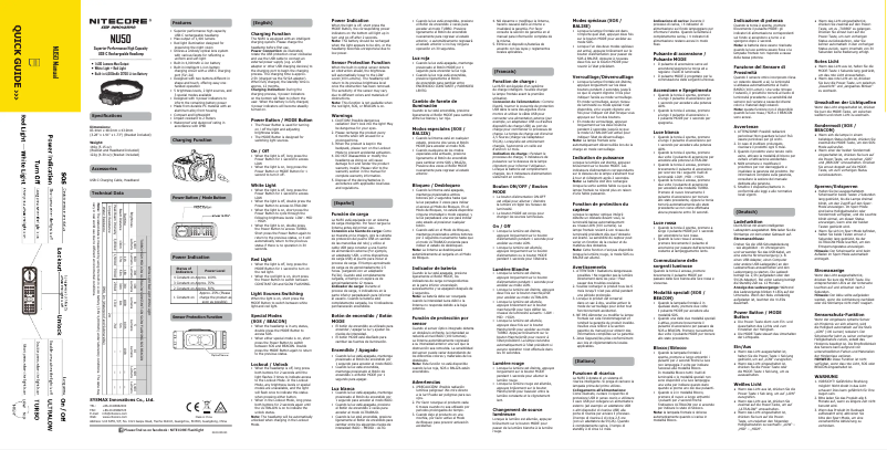 Page 1 de la notice Manuel utilisateur Nitecore NU50