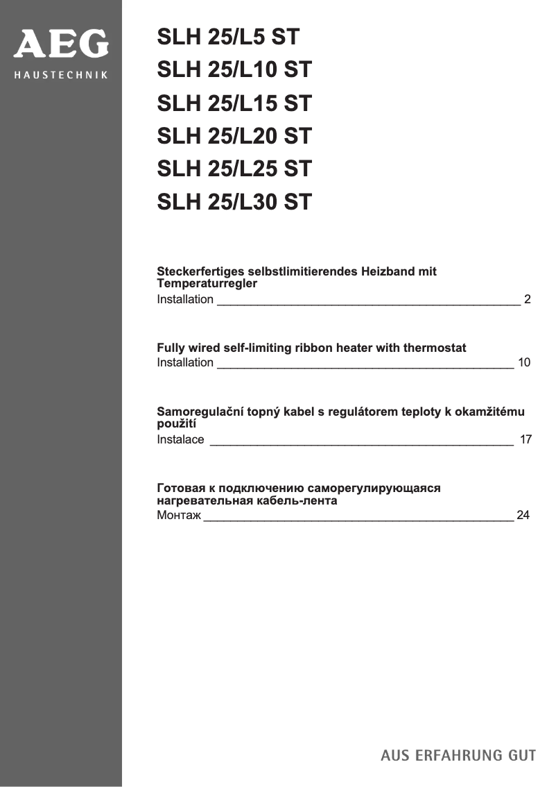 Image de la première page du manuel de l'appareil SLH 25/L5 ST