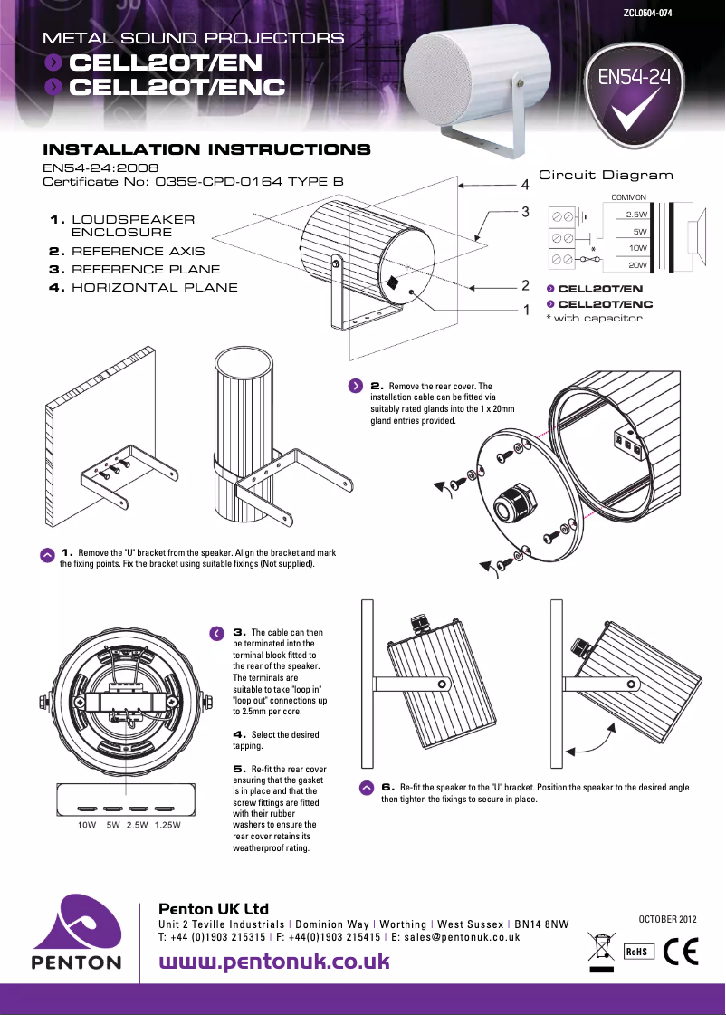 Page n°1 - Manuel utilisateur Penton CELL20T/EN
