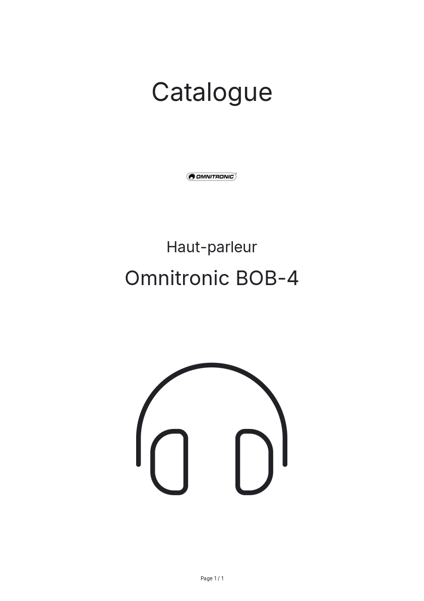 Page n°1 - Catalogue Omnitronic BOB-4