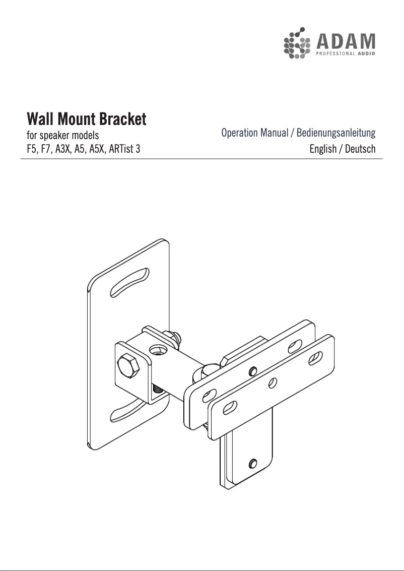 Page 1 de la notice Manuel utilisateur Adam BRACKET