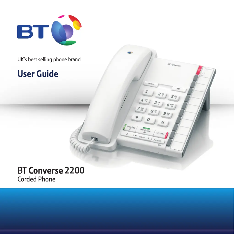 Page 1 de la notice Manuel utilisateur BT Converse 2200