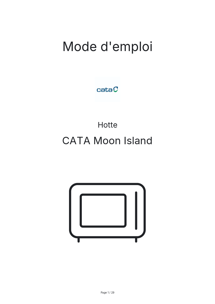 Image de la première page du manuel de l'appareil Moon Island