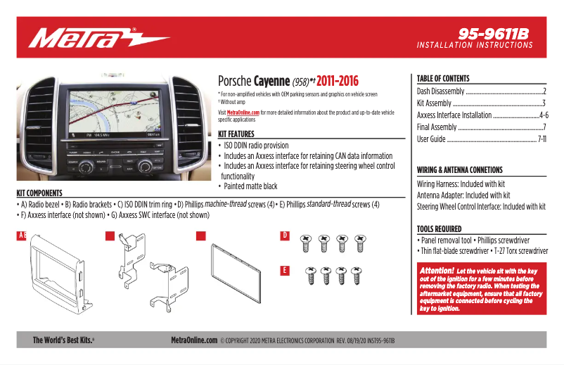 Image de la première page du manuel de l'appareil 95-9611B