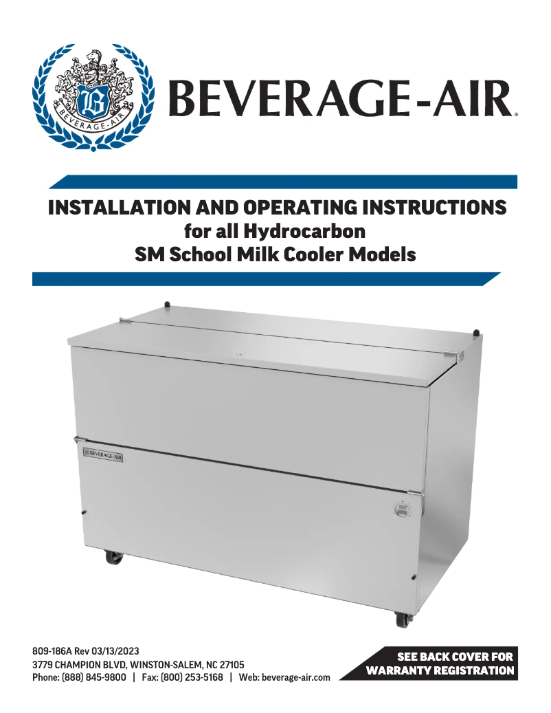 Page 1 de la notice Manuel utilisateur Beverage-Air SM34HC