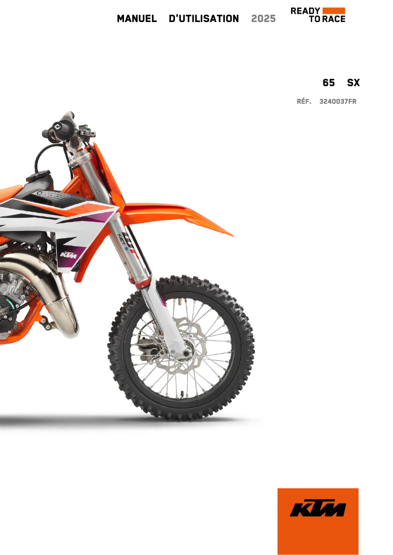 Page n°1 - Manuel utilisateur KTM 65 SX (2025)