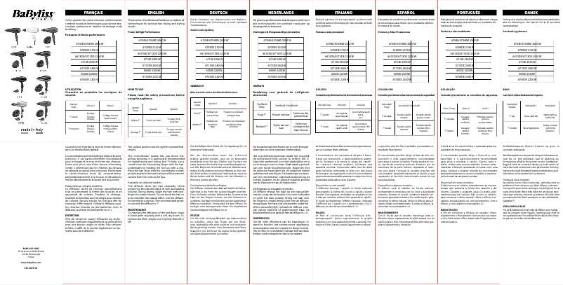 Page 1 de la notice Manuel utilisateur BaByliss Smooth Pro 6709E