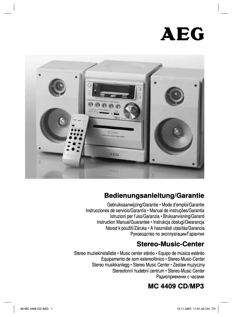 Image de la première page du manuel de l'appareil MC 4409 CD/MP3