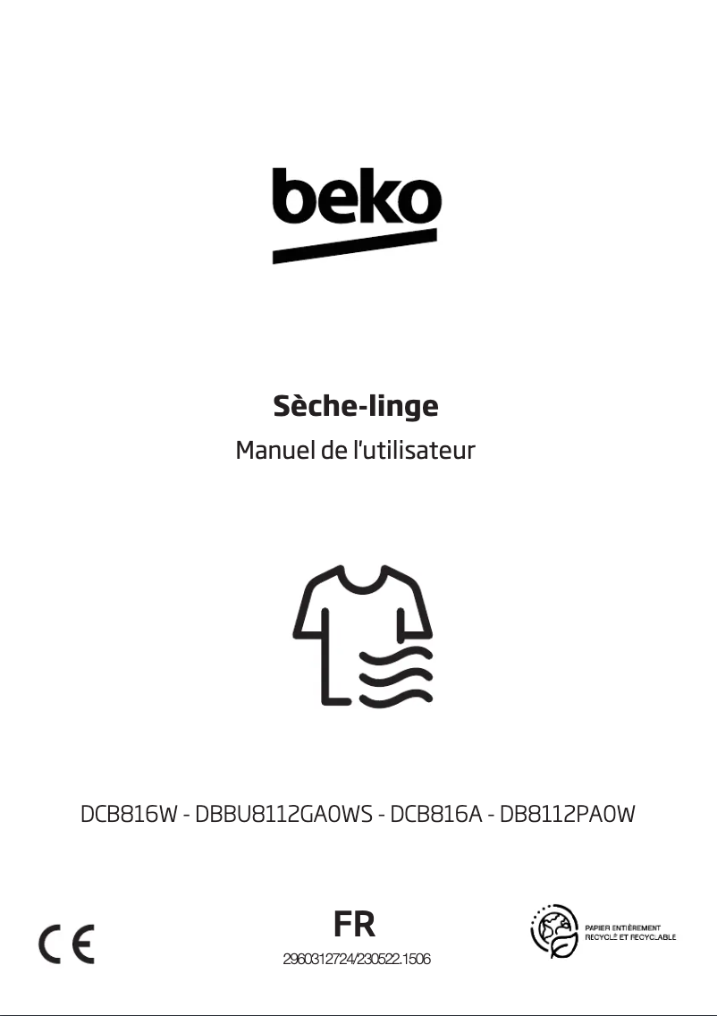 Image de la première page du manuel de l'appareil DB8112PA0W