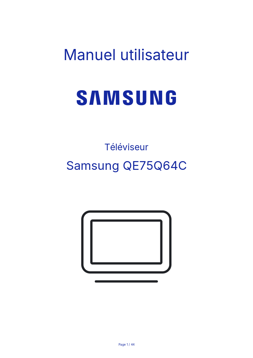 Page n°1 - Manuel utilisateur Samsung QE75Q64C