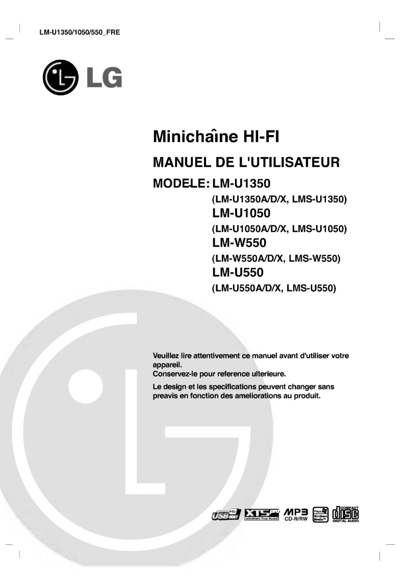 Page n°1 - Manuel utilisateur LG LM-U1350A