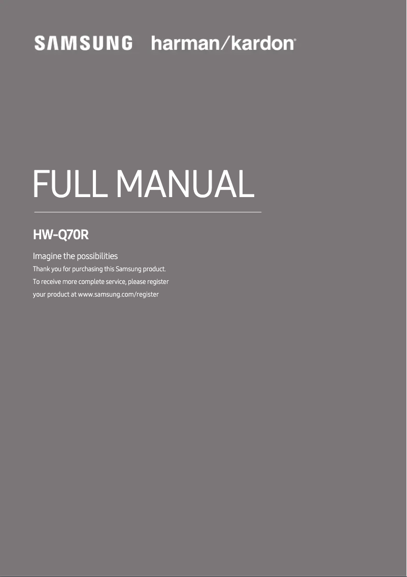 Page 1 de la notice Manuel utilisateur Samsung Harman Kardon HW-Q70R