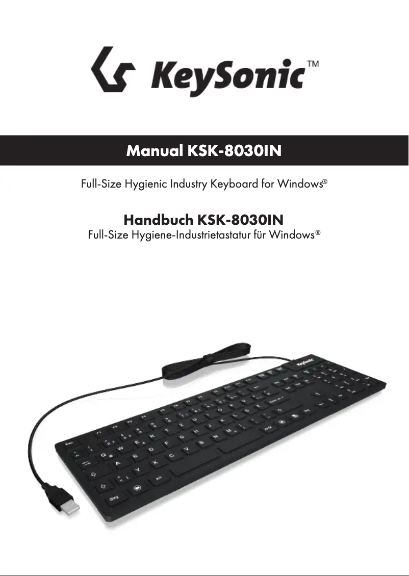 Page n°1 - Manuel utilisateur KeySonic KSK-8030IN