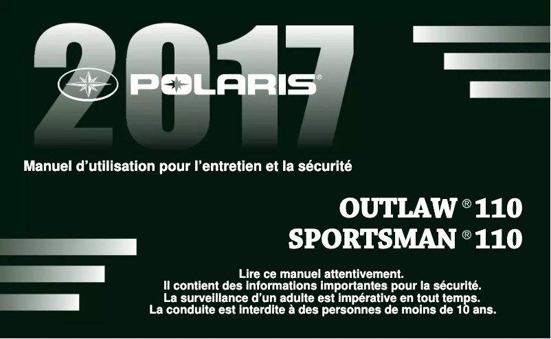 Image de la première page du manuel de l'appareil OUTLAW 110 (2017)
